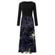 thumbnail image 4 of Vestido de patchwork con cuello redondo y manga larga estampado a la moda para mujer Pompotops  hdfakjf4787, 4 of 5