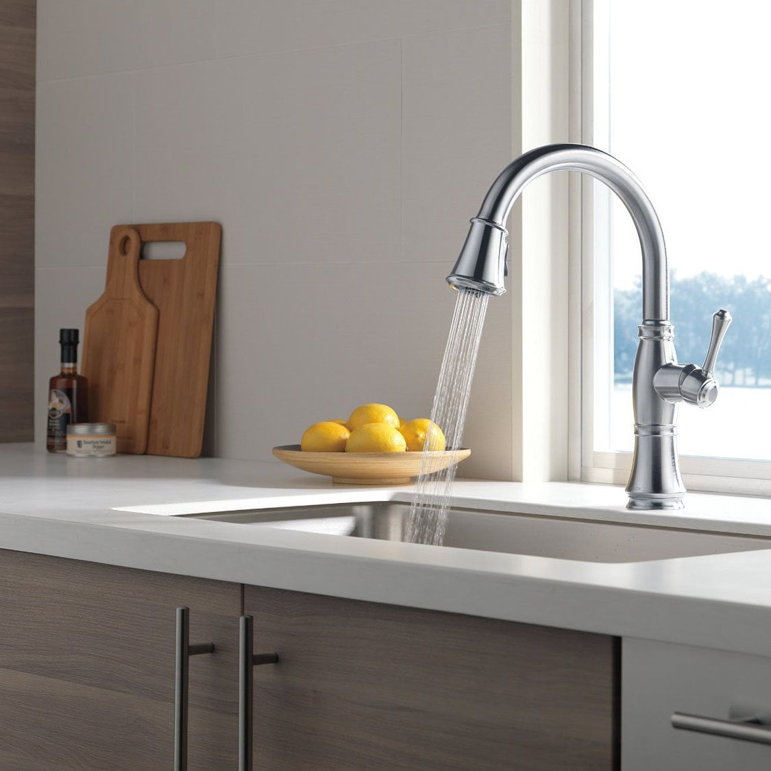 Delta Cassidy Single Handle Kitchen Faucet Arctic Stainless 9197 Ar Dst