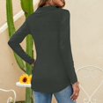 thumbnail image 6 of Mohiass Womens Polo Shirts Button Down Collared Long Sleeve Tops V Neck Loose Blouses Dark Gray 3XL, 6 of 7