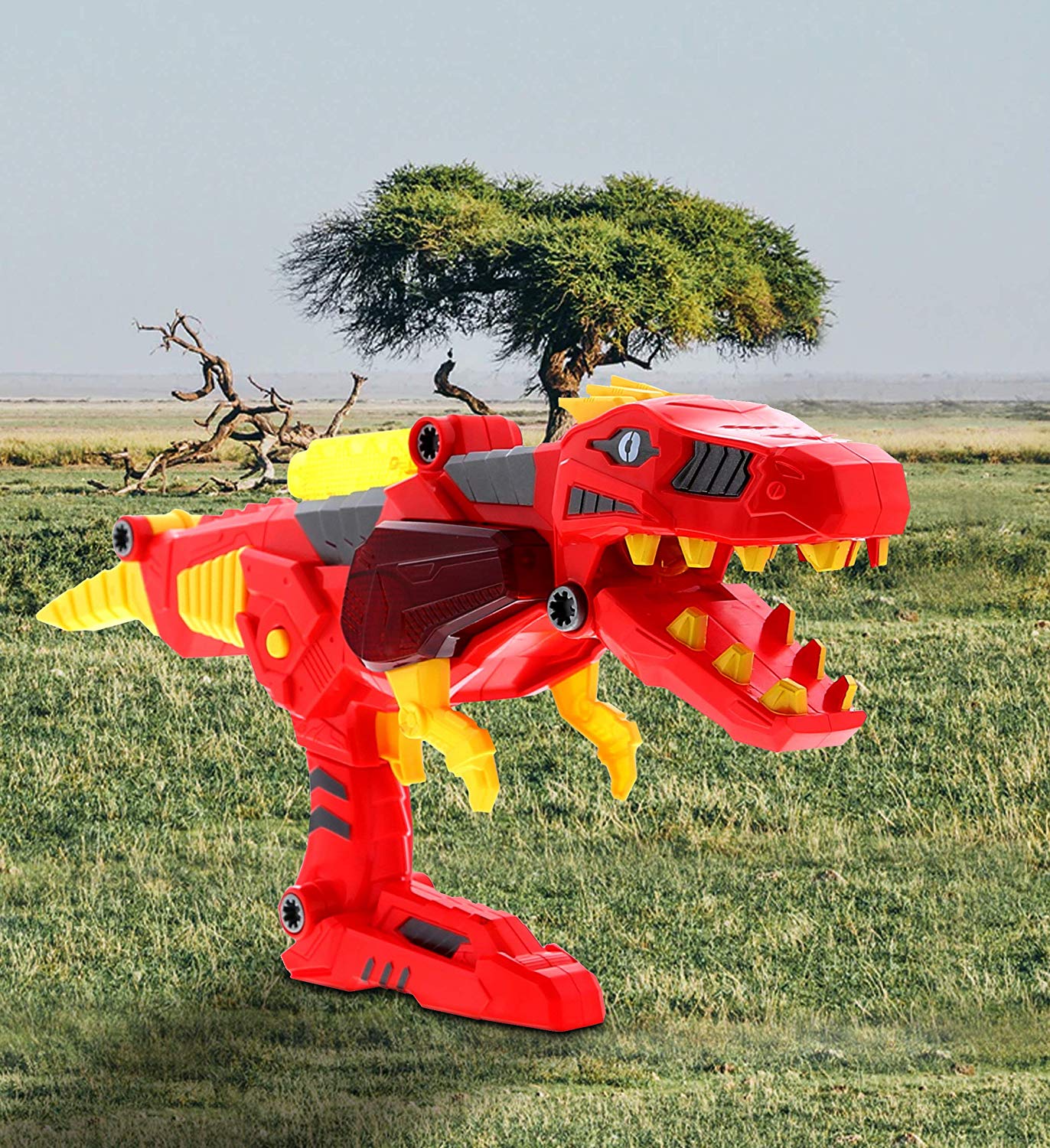Mozlly Red Dino Gun Space Battle 3 in 1 Tyrannosaurus (13pc Set)