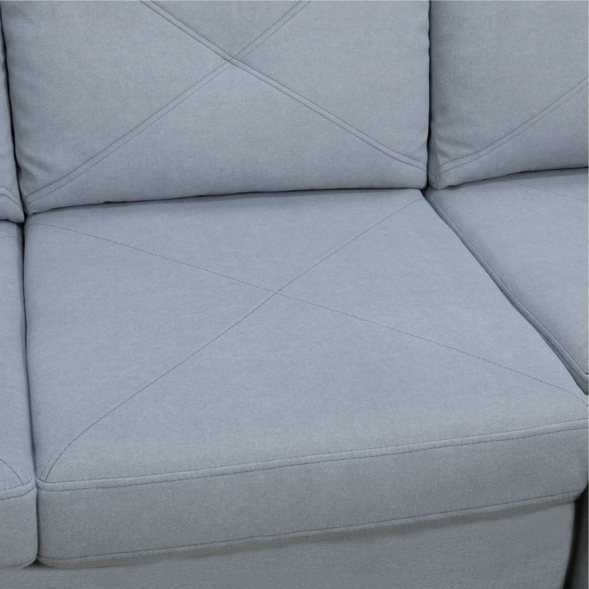 L Shaped Sofa Couch U Shaped Sectional Corner Sofa 6-Seater Furniture Modular Couches for Living room, Grey