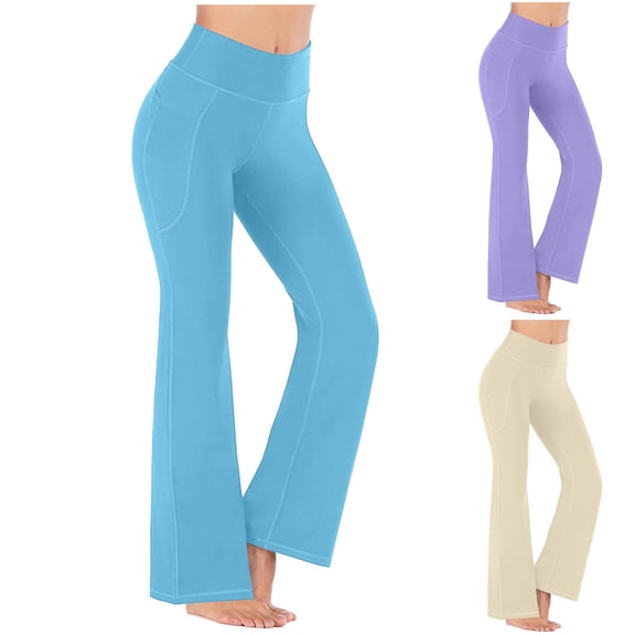 Women's Casual Yoga Pants Workout Leggings with Pockets High Waist Tummy Control Breathable Stretchy Activewear for Gym Running | CSEONE,Beige XL