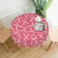 thumbnail image 2 of Breast Cancer Awareness Pink Ribbon Tablecloth Round 60 Inch Table Cloth Cover Mat Holiday Party Decoration for Dining Room Home Kitchen Picnic, 2 of 6