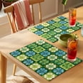 thumbnail image 4 of St. Patrick's Day Placemats Set of 6 Green Blue Lucky Shamrocks Rustic Leaves Place Mats Indoor Wipeable Table Mats Washable Dining Table Placemats for Kitchen Holiday Party Home Decor 13x19 Inch, 4 of 9