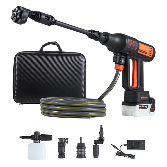 VEVOR Cordless Pressure Washer, 1200PSI MAX Portable Pressure Washer with Brushless Motor,  6-in-1 Nozzle & Water Hose, 4 Speed Adjustable,Battery Powered Handheld Power Cleaner for Home Garden Patio
