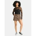 thumbnail image 3 of Madden NYC Women's Lace Up Denim Mini Skirt, Sizes XXS-XXL, 3 of 6