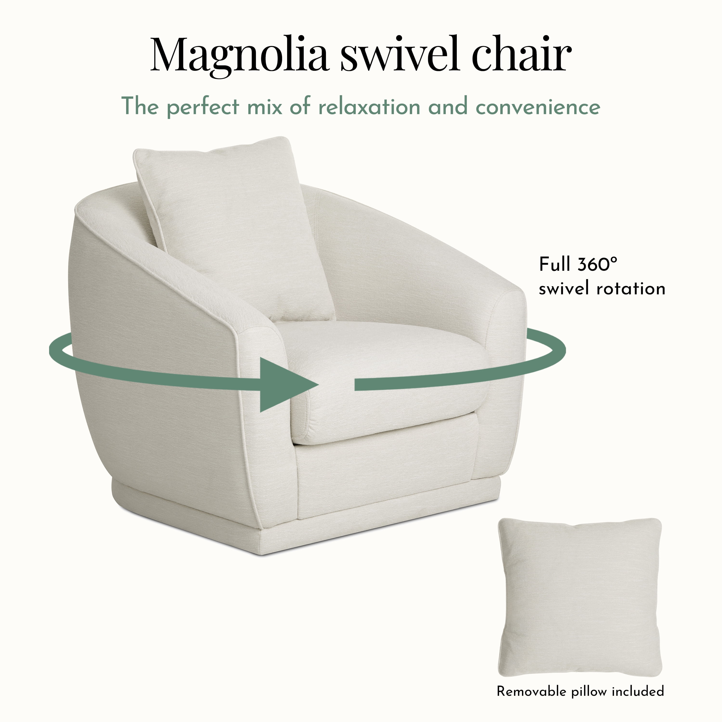 Evolur Magnolia Swivel Chair, Dandelion