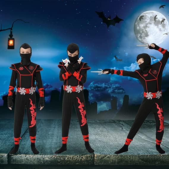 Halloween Ninja Deluxe Costume for Kids Ninja Costume With Ninja Foam  Accessories Toys M