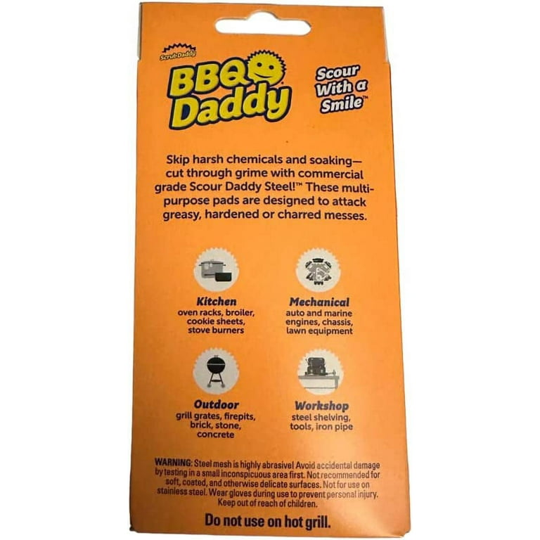  Scrub Daddy Steel Scour Pads - Scour Daddy Steel - Stainless Steel  Scouring Pads for Dishes, Pots, Pans and Grill, Scrubbers for Kitchen and  Bathroom, Soft in Warm Water, Firm in