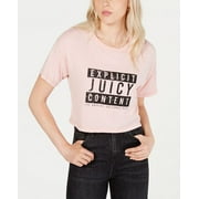 Juicy Couture Women's Cropped Cotton Graphic T-Shirt Pink Size Small