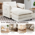 thumbnail image 6 of Aukfa Boucle Accent Chair with Ottoman,Upholstered Armchair Cozy Lounge Chair for Living Room/Bedroom,Beige, 6 of 7