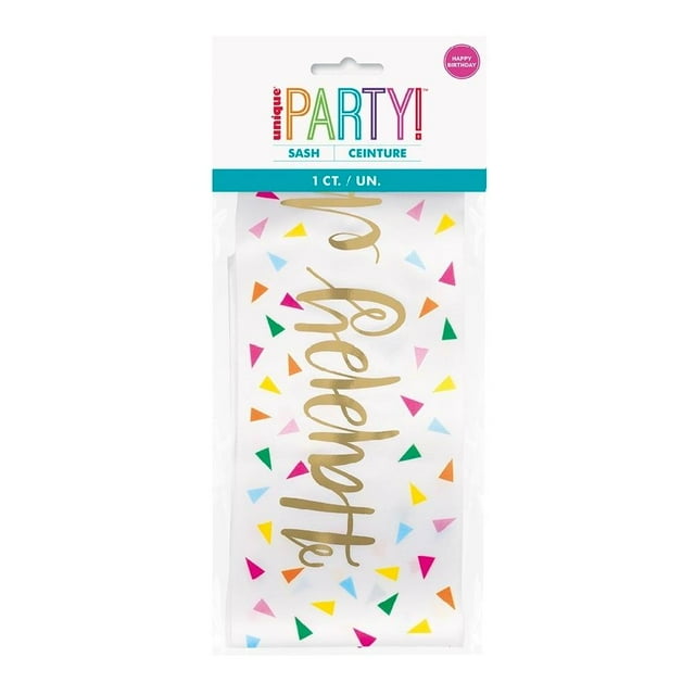 Banda Unique Happy Birthday Gold Foil, 1 Pieza