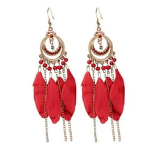 Earrings for Women Vintage Boho Feather Earrings Long Feather Earrings Earrings Bohemian Jewelry for Women
