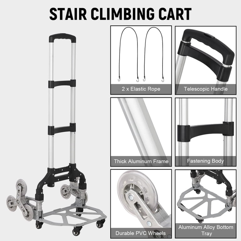 Stair Climbing Cart Portable Dolly With Stair Climbing Wheels - 165lb Capacity Portable Dolly Folding Hand Truck