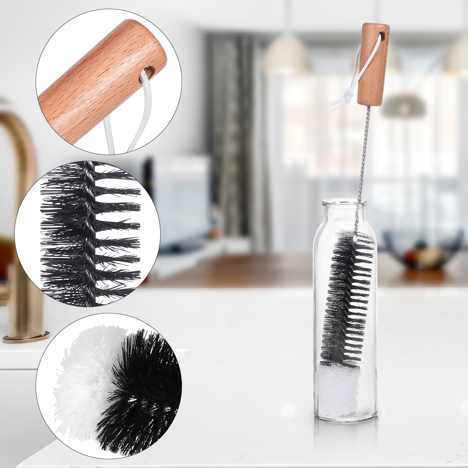 Masteelf 10-Piece Chimney Cleaning Brush Set for Fireplace, Pellet Stove, Stove with Handle Wire Pipe Brushes
