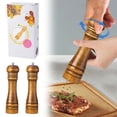 thumbnail image 2 of Wooden Pepper Grinder Solid Refillable Manual Mill For Kitchen Cooking BBQ Restaurant Seasoning, 2 of 5