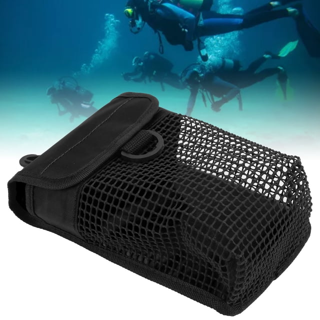 Portable Mesh Gear Bag, Underwater Mesh Pouch Easy To Store Reduce Weight Nylon Fabric Compact for Outdoor Black,Blue