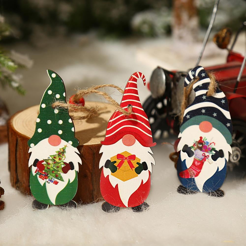 6PCS 2020 Christmas Faceless Gnome Doll Elf Xmas Tree Hanging Pendant Ornaments 