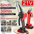 thumbnail image 2 of 21v 6inch Portable Electric Chainsaw And 30mm Cordless Pruning Shear Set Wood Splitting Cutting Machine Kit Handheld Woodworking Tool For Garden Orcha, 2 of 5