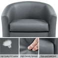 thumbnail image 6 of Alden Design Barrel Accent Chair, Gray Faux Leather, 6 of 10
