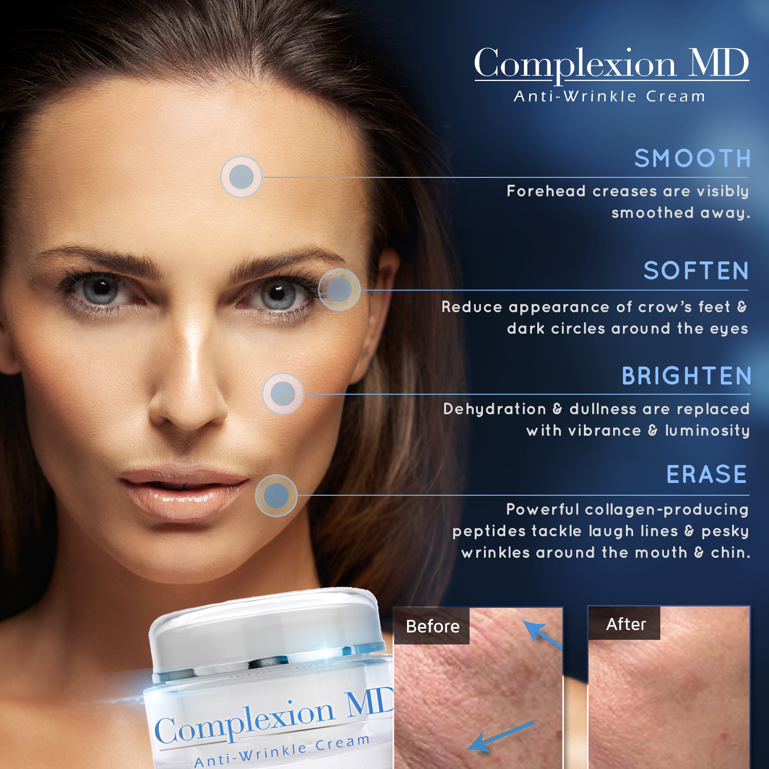 Complexion MD ADVANCED Anti Aging, Multi Peptide Formula with Hyaluronic acid... - image 3 of 4