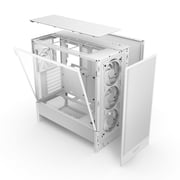 NZXT H5 Flow RGB Compact Tempered Glass ATX Mid-Tower Airflow Computer Case, White