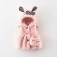 thumbnail image 3 of GYRATEDREAM Infant Toddler Girls Winter Hooded Coat Baby Faux Fur Fleece Rabbit Ears Warm Thicken Jacket Dress up Long Sleeve Party Wedding Hoodies Outwear for 6 Months-5 Years, 3 of 8