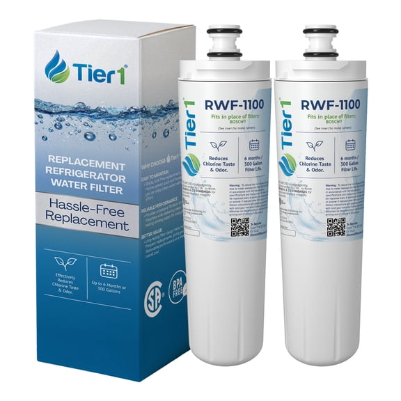 Tier1 RWF1100 640565 Refrigerator Water Filter | Replacement for 3M Cuno CS-52, Whirlpool WHKF-R-PLUS, EVOLFLTR10 Fridge Filter - Up to 12 Months Supply | Easy Install | Great Tasting Water (2-pk)
