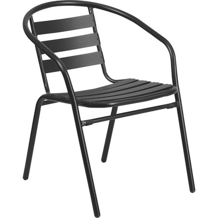 

Stackable Metal Chair w/Aluminum Slats- Black Model# TLH017CBK