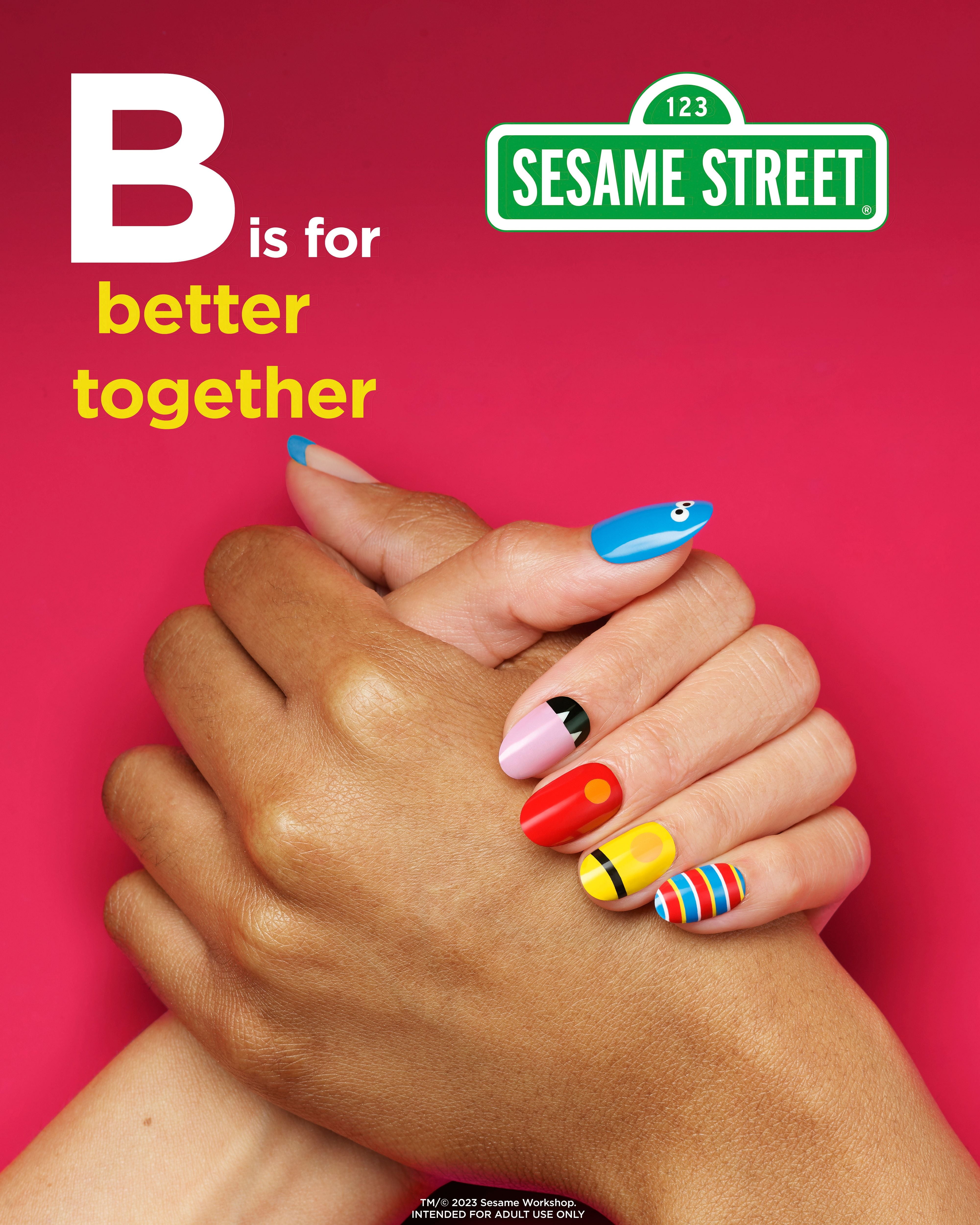Sally Hansen Perfect Manicure Press on Nail Kit, Oval, 123 Sesame Street, 24pcs