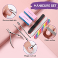 thumbnail image 5 of ODDPC Cuticle Pusher,Nail file ,Nail Brush for cleaning fingernails-Pink, 5 of 7