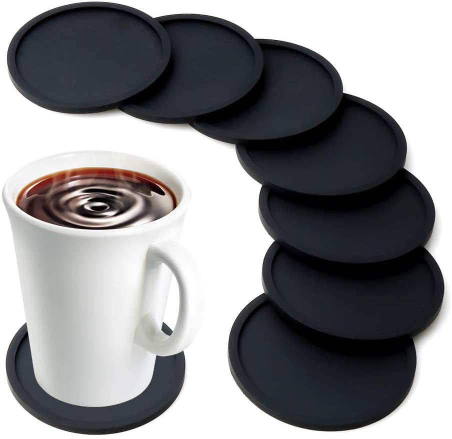 Silicone Coaster Cup Pad Furniture Tabletop Protection Coffee Mug Mat Brown 