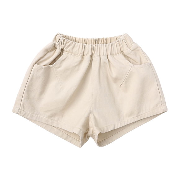 Yutk Tout-Petits Enfants Garçons Filles Mode Mignon Couleur Unie Pantalon Doux Extérieur Vêtements de Maison Shorts en Liquidation Beige