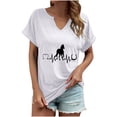 thumbnail image 6 of ALLLIST Womens Tops V Neck White Summer T-Shirts Fashion Animal Print Short Sleeve Shirts Womens Clothing, 6 of 6