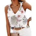 thumbnail image 1 of Blusas casuales sin mangas con cuello en V a rayas para mujer TopsWhiteSmall, 1 of 5