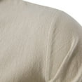 thumbnail image 5 of IROINNID Plain Long Sleeve Shirts for Men Comfy Spring And Summer Cotton Linen Shirt Stand Collar Shirt,Khaki, 5 of 9