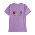 thumbnail image 2 of Gibobby Camisas de Navidad para mujer Camiseta de Navidad para mujer, camisetas gráficas divertidas, camisetas informales de manga corta para fiesta(Morado,XG), 2 of 5