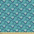 thumbnail image 2 of Ambesonne Floral Fabric by the Yard Upholstery, Vintage Leaves and Flowers, 3 Yards, Blue and Dark Seafoam, 2 of 5