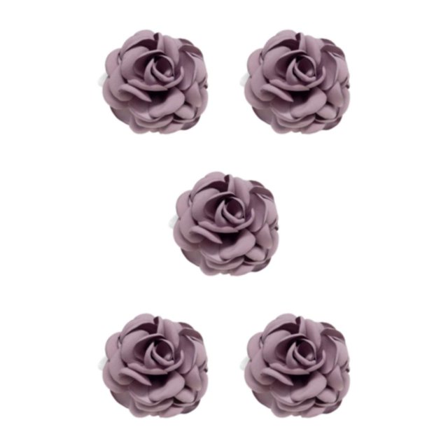 Decodeary Wide Application Flower Corsage Brooch For Delicate And Intricate Embellishments pale purple 5Set