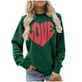thumbnail image 2 of WTXUE Women's Valentine's Day Sweatshirt Love Heart Graphic Print Long Sleeve Crewneck Pullover Shirts Athletic Sweatshirts Soft Sweatshirts Warm Sweatshirt Soft Sweatshirts Green 3Xl, 2 of 4