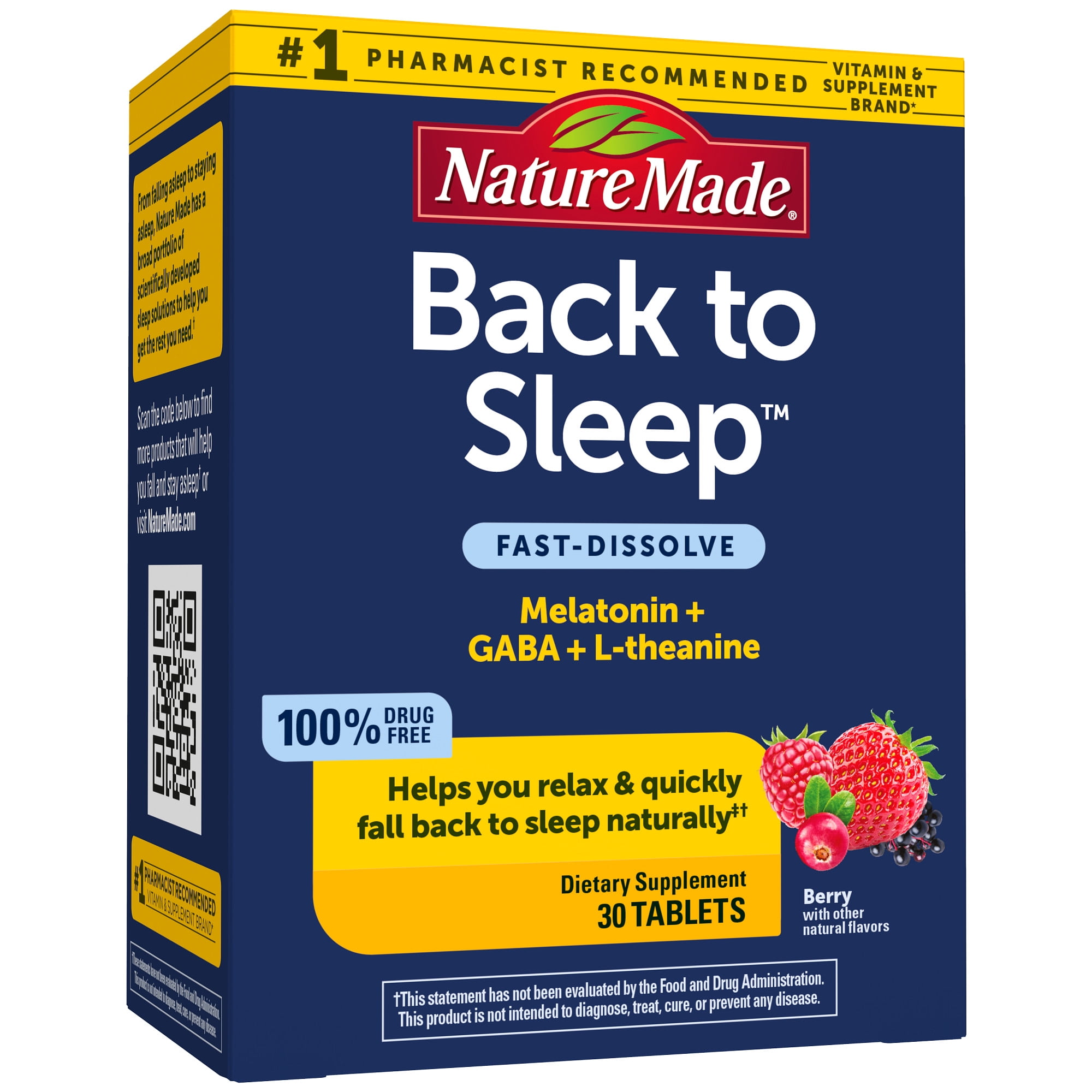 Nature Made Back to Sleep, Melatonin 1mg, 40 Fast-Dissolve Tablets