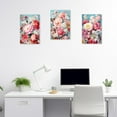 thumbnail image 5 of ZHONGYUTONG Abstract Flowers Wall Art 3 Pieces Blooming Colorful Floral Canvas Picture Prints Nature Painting Artwork Home Decor Framed (20.00" x 28.00" x 3PCS), 5 of 6