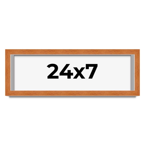 24x7 Shadow Box Frame Brown | 0.875 Inches Deep Real Wood Contemporary Shadowbox Display Frame | UV