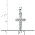 thumbnail image 5 of 14K White Gold Polished Diamond Cross Pendant (18 X 8) Made In India pm4958-010-wa, 5 of 6