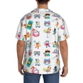 thumbnail image 7 of Balery Hello Summer Cat Men's Casual Button Down Shirt Short Sleeve Textured Summer Cuban Beach Shirts-Small, 7 of 7