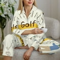 thumbnail image 6 of Fotbe Golf Icons And Golfer Pattern Long Sleeve Pajama Set for Women,Sleepwear Set,2-piece Loungewear Set,Soft PJs Comfy Nightwear with Pockets -XX-Large, 6 of 7