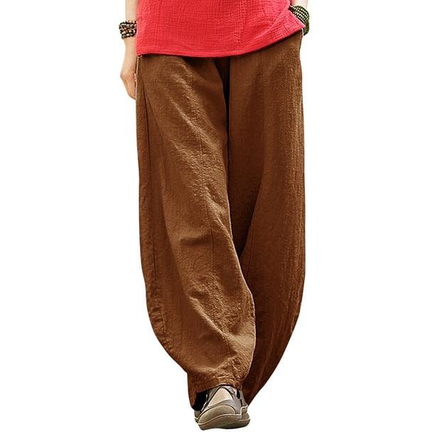 Pantalones de mujer Irfora Pantalones sueltos de mujer Piernas anchas con bolsillos Pantalones holgados de meditación de gran tamaño Irfora Pantalones de mujer