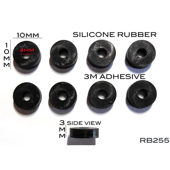 VATH Self Adhesive Silicone Rubber Feet 10mm(L) x 4mm(Hole) x 3mm(H) 8pcs [RB255]