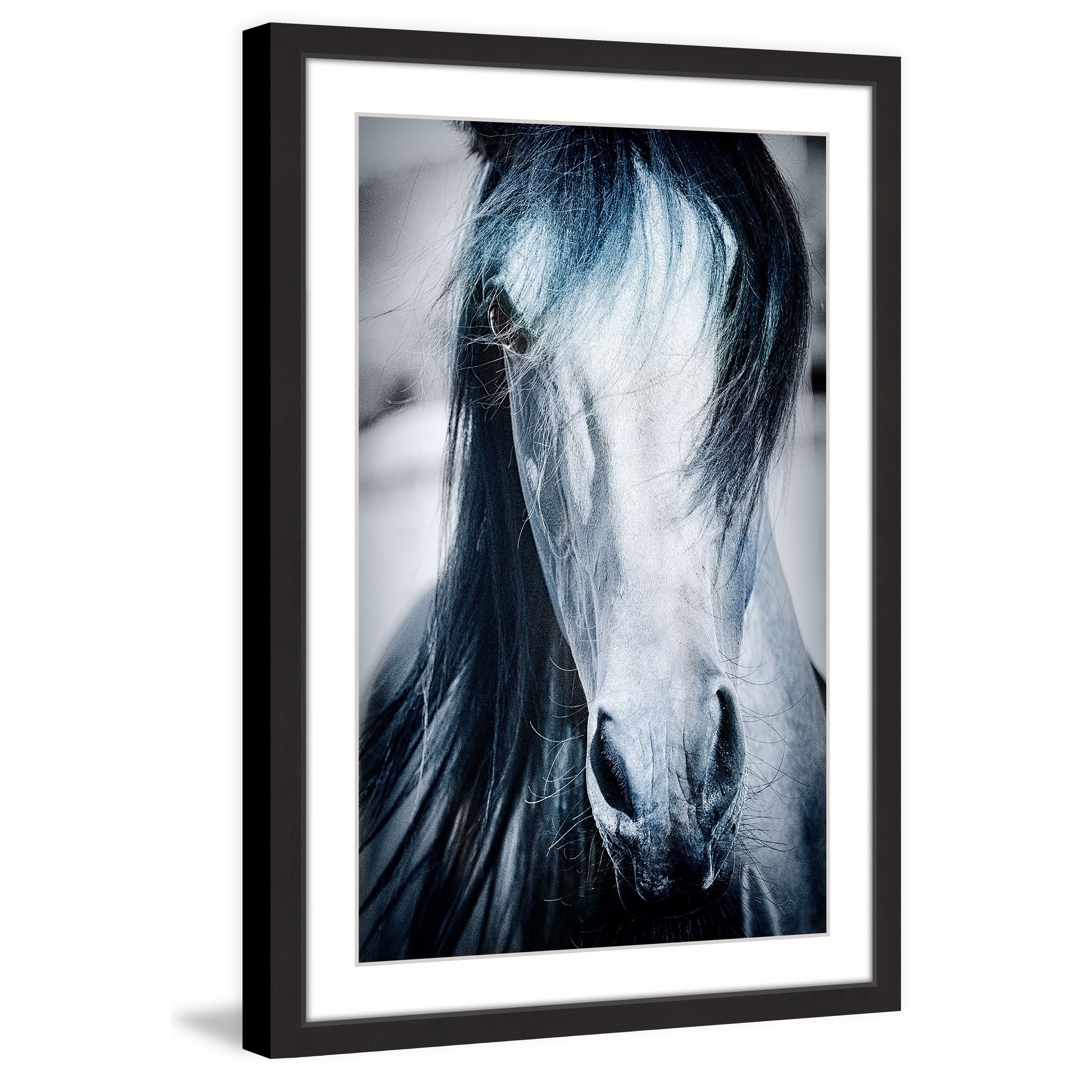 "Blue Horse" Framed Painting Print