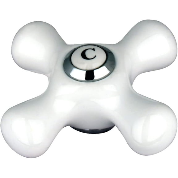 Elements of Design Kingston Brass KSH116.PXC Cold Porcelain Cross Handle, 3/8" X 16PT - Polished Chrome